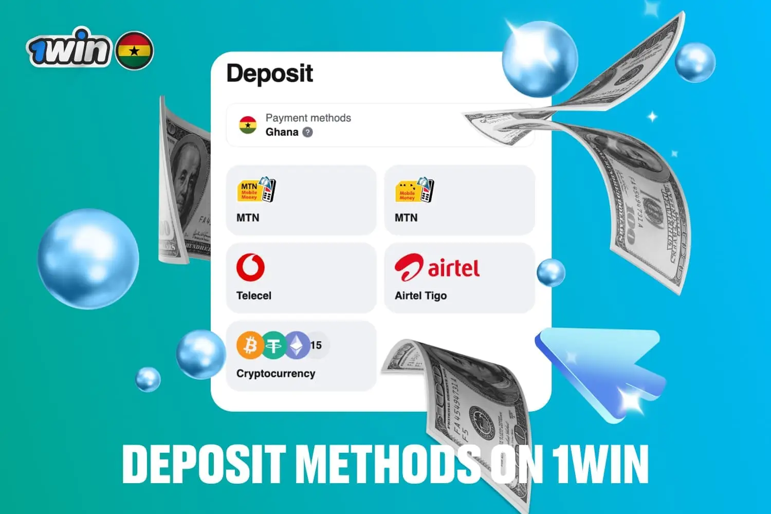 1win offers variety of deposit methods in Ghana